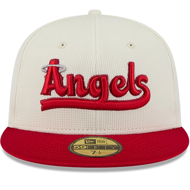 Casquette ajustée 59FIFTY City Connect pour homme des Los Angeles Angels, couleur crème/rouge, New Era