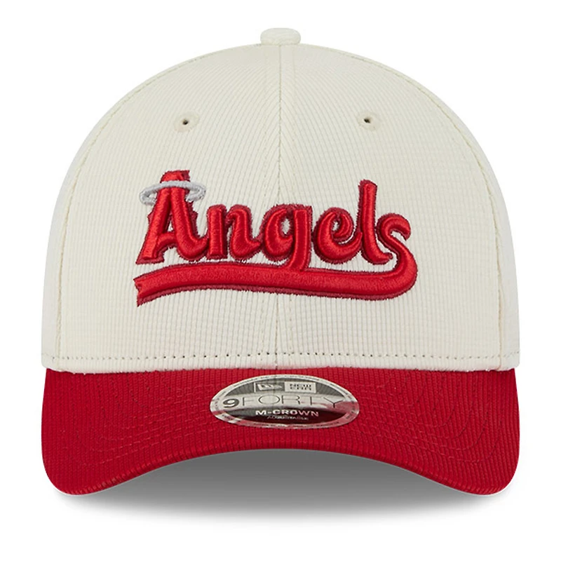 Men's New Era Cream/Red Los Angeles Angels City Connect Batting Practice 9FORTY M-Crown Adjustable Hat