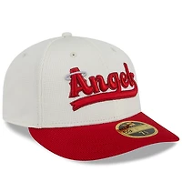 Casquette d'entraînement au bâton New Era 59FIFTY crème/rouge pour homme des Los Angeles Angels City Connect