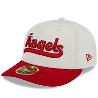 Casquette d'entraînement au bâton New Era 59FIFTY crème/rouge pour homme des Los Angeles Angels City Connect