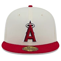 Men's New Era Cream Los Angeles Angels Chrome 59FIFTY Fitted Hat