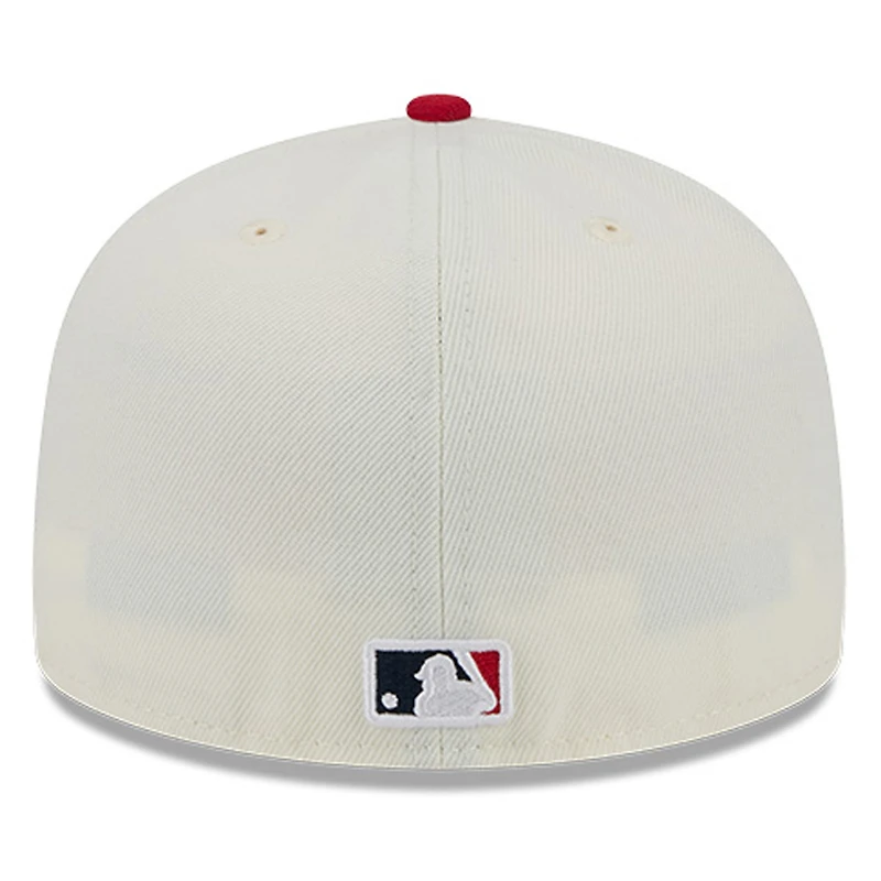 Men's New Era Cream Los Angeles Angels Chrome 59FIFTY Fitted Hat