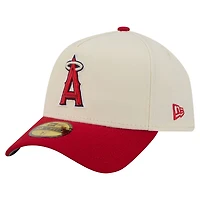 Men's New Era  Cream Los Angeles Angels Chrome A-Frame 59FORTY Fitted Hat