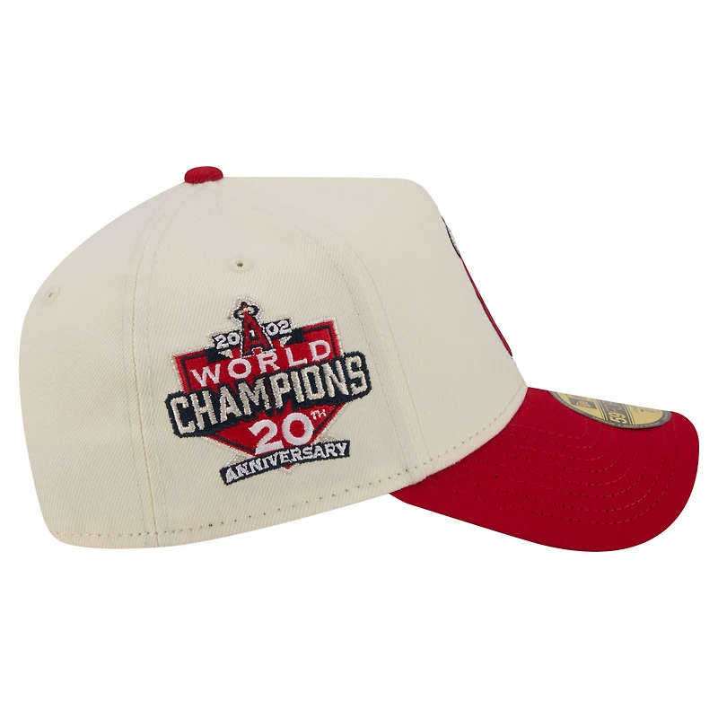 Men's New Era Cream Los Angeles Angels Chrome A-Frame 59FORTY Fitted Hat