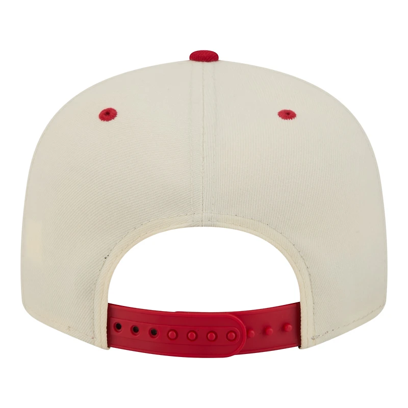 Men's New Era Cream Los Angeles Angels Oversized Slogan 9FIFTY Snapback Hat
