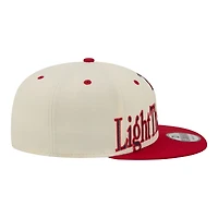 Men's New Era Cream Los Angeles Angels Oversized Slogan 9FIFTY Snapback Hat