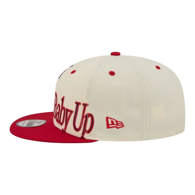 Men's New Era Cream Los Angeles Angels Oversized Slogan 9FIFTY Snapback Hat