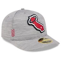 Men's New Era  Gray Los Angeles Angels 2024 Clubhouse Low Profile 59FIFTY Fitted Hat