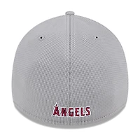 Casquette flex Active Pivot 39THIRTY New Era pour hommes, grise, Los Angeles Angels