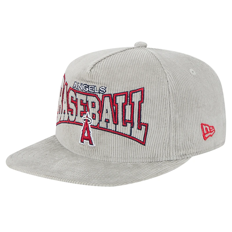 Casquette de golf à visière snapback Los Angeles Angels grise New Era pour homme