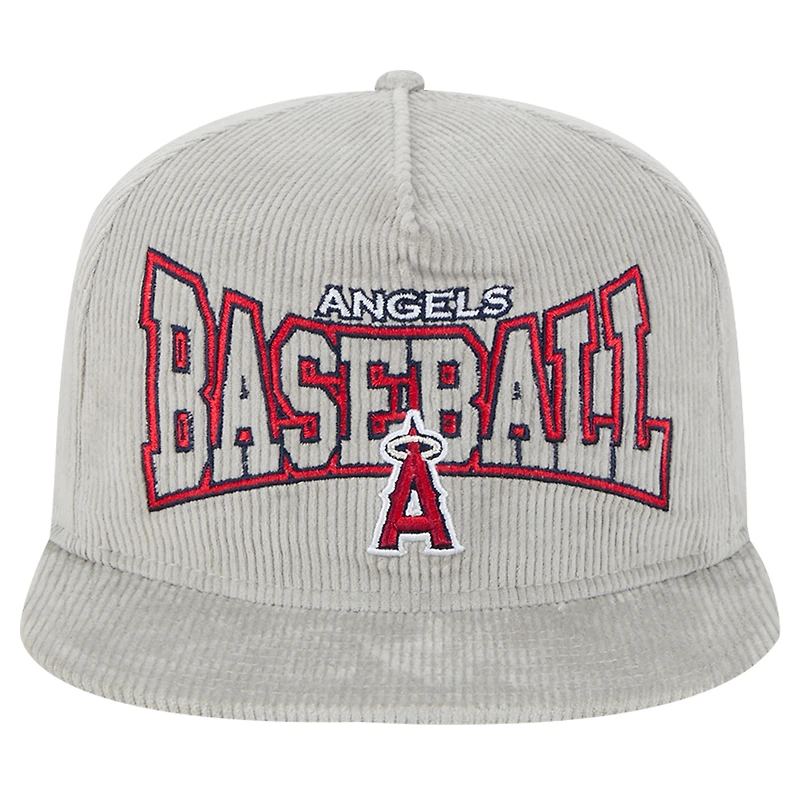 Men's New Era Gray Los Angeles Angels Corduroy Golfer Snapback Hat