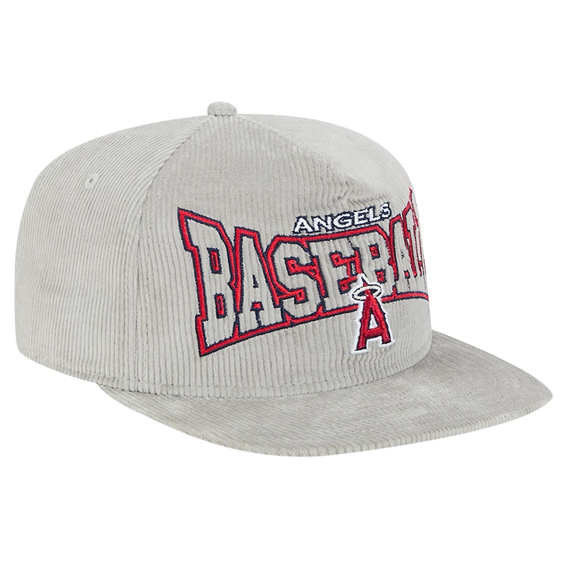 Men's New Era Gray Los Angeles Angels Corduroy Golfer Snapback Hat