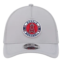 Casquette New Era grise pour homme, modèle Los Angeles Angels Patch 39THIRTY, monture A, couronne M, perforée et flexible