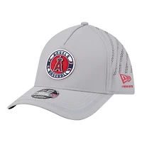 Men's New Era Gray Los Angeles Angels Patch 39THIRTY A-Frame M-Crown Perforated Flex Hat