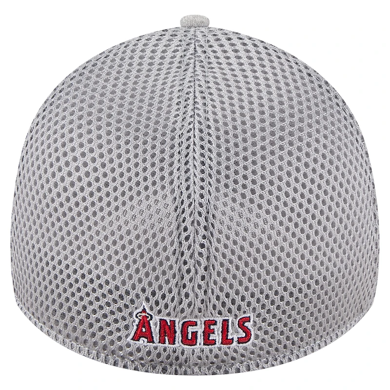 Casquette New Era 39THIRTY Flex grise à visière Los Angeles Angels pour homme