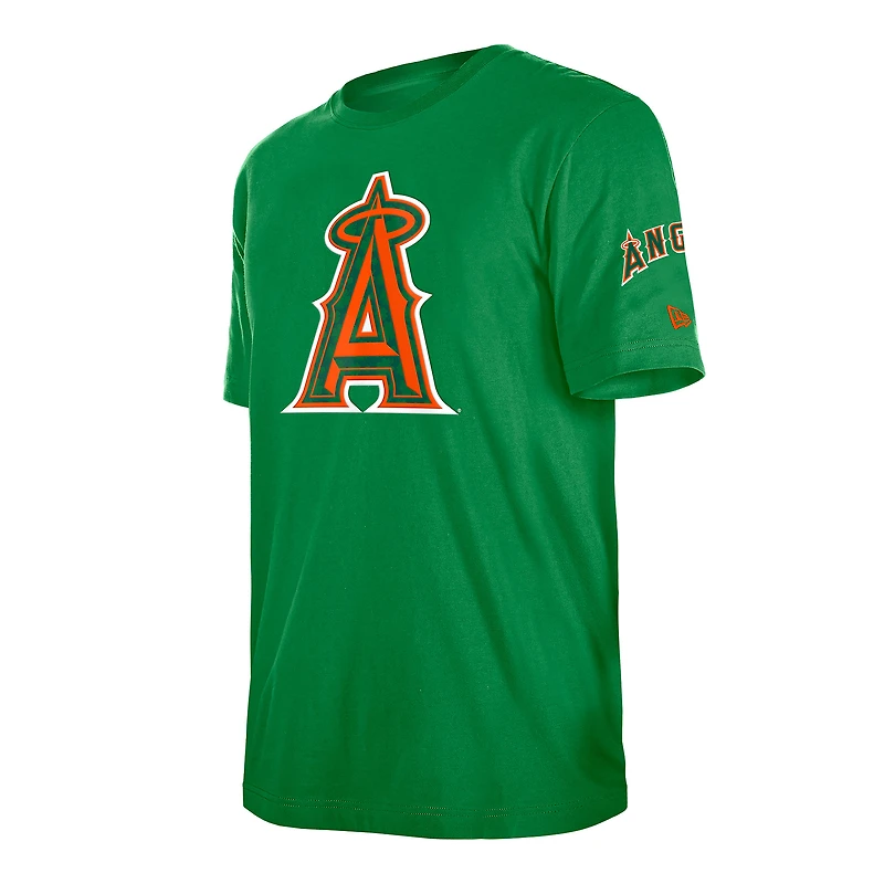 Men's New Era Kelly Green Los Angeles Angels St. Patrick's Day Shamrock Fill T-Shirt