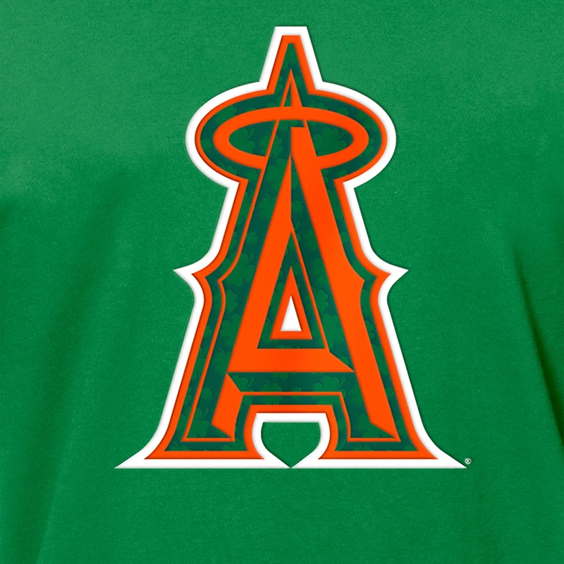 Men's New Era Kelly Green Los Angeles Angels St. Patrick's Day Shamrock Fill T-Shirt