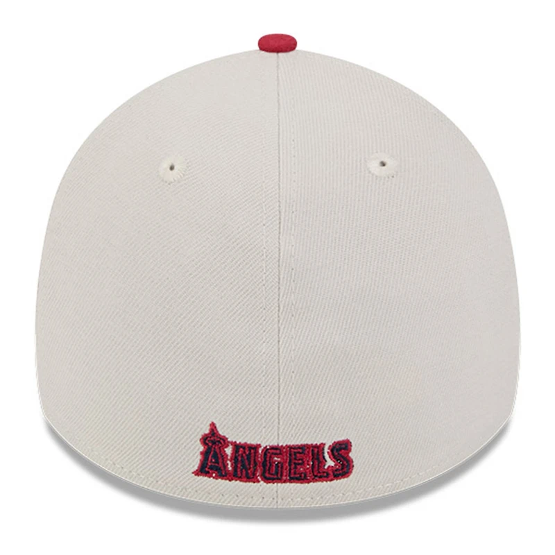 Men's New Era Khaki/Red Los Angeles Angels 2024 Fourth of July 39THIRTY Flex Hat