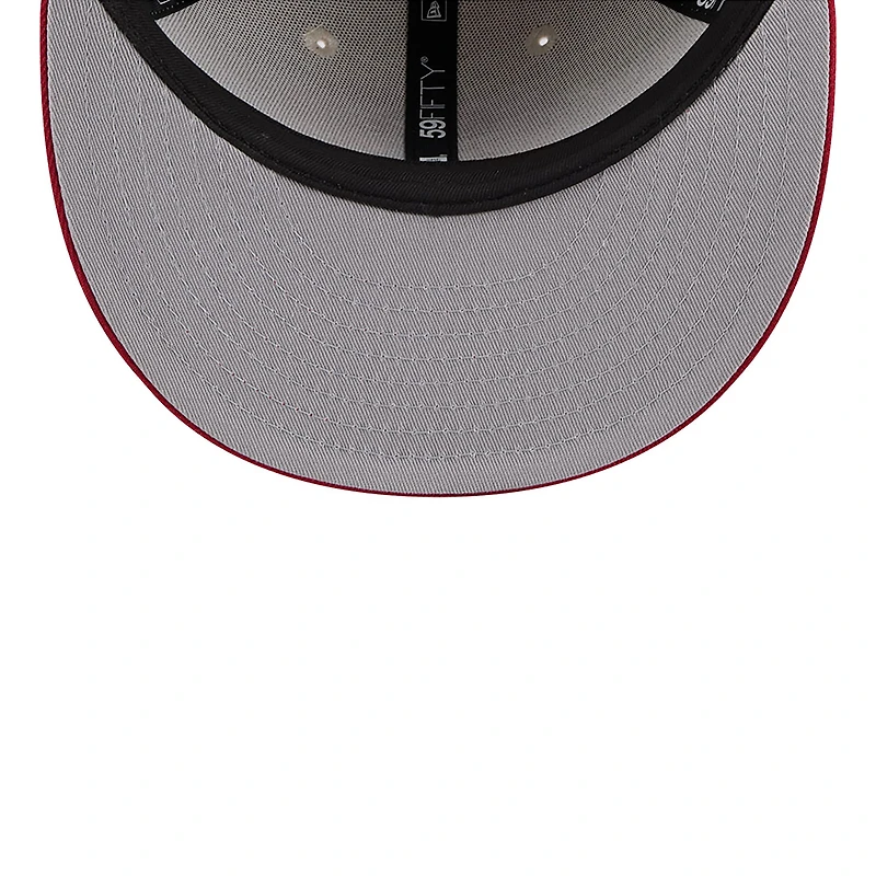 Casquette ajustée 59FIFTY Low Profile New Era pour hommes, kaki/rouge, Los Angeles Angels 2024 Fourth of July