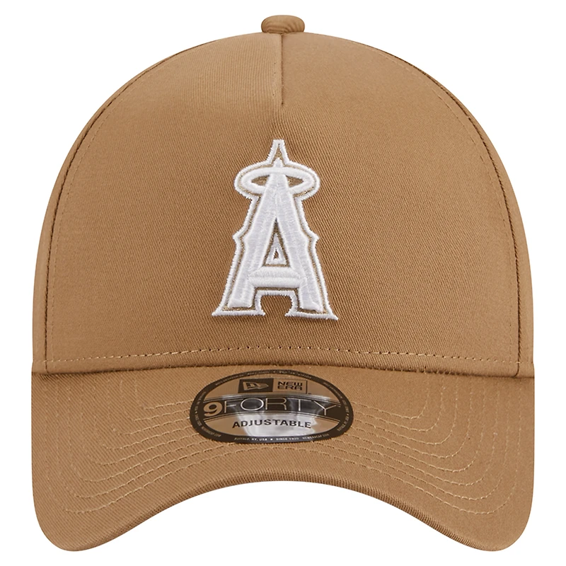 Men's New Era Khaki Los Angeles Angels A-Frame 9FORTY Adjustable Hat