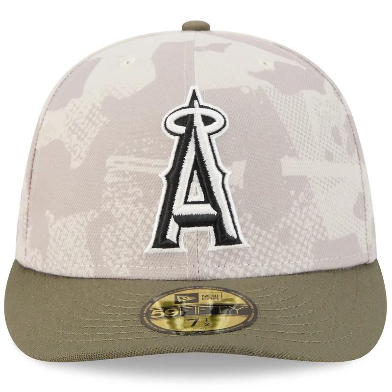 Men's New Era Light Beige/Olive Los Angeles Angels 2025 Armed Forces Day 59FIFTY Fitted Hat