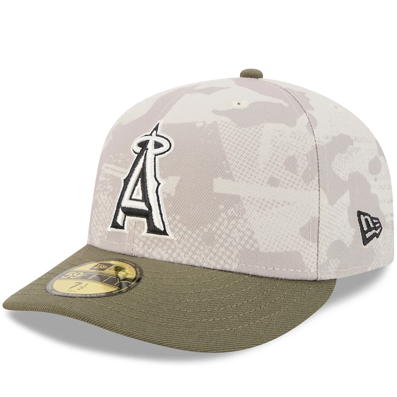 Men's New Era Light Beige/Olive Los Angeles Angels 2025 Armed Forces Day 59FIFTY Fitted Hat