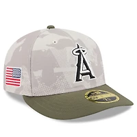 Men's New Era Light Beige/Olive Los Angeles Angels 2025 Armed Forces Day Low Profile 59FIFTY Fitted Hat