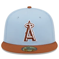 Men's New Era Light Blue/Brown Los Angeles Angels Spring Color Basic Two-Tone 59FIFTY Fitted Hat