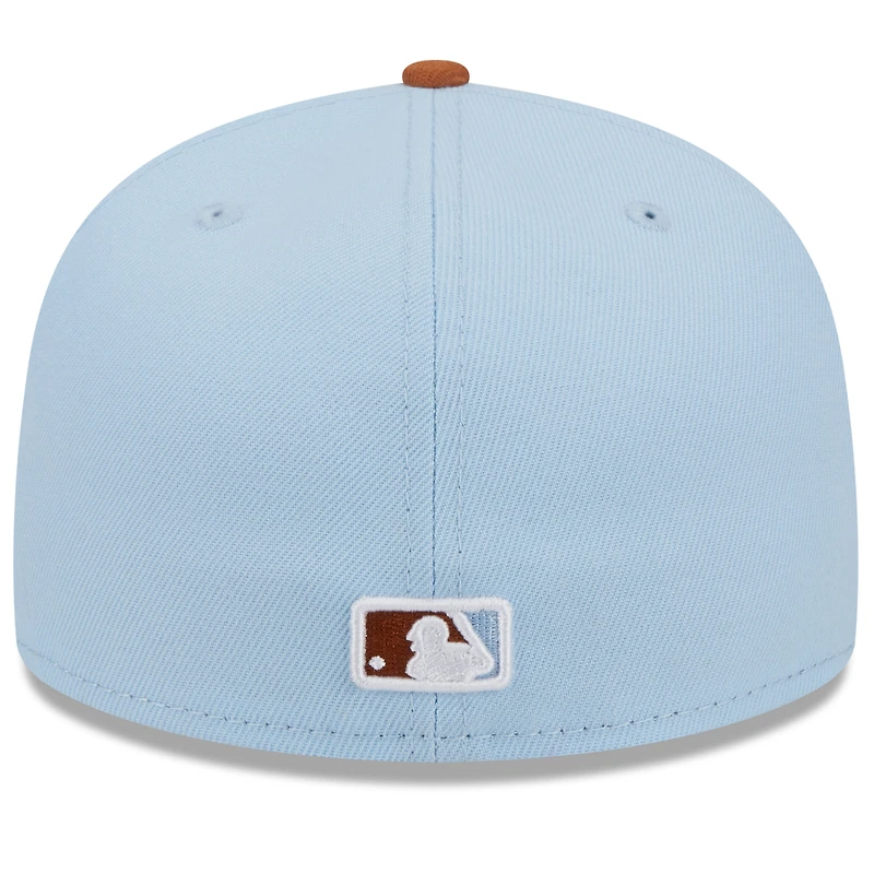 Men's New Era Light Blue/Brown Los Angeles Angels Spring Color Basic Two-Tone 59FIFTY Fitted Hat