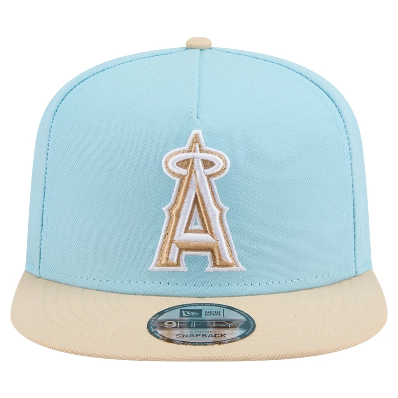 Men's New Era  Light Blue/Light Beige Los Angeles Angels Color Pack A-Frame 9FIFTY Snapback Hat
