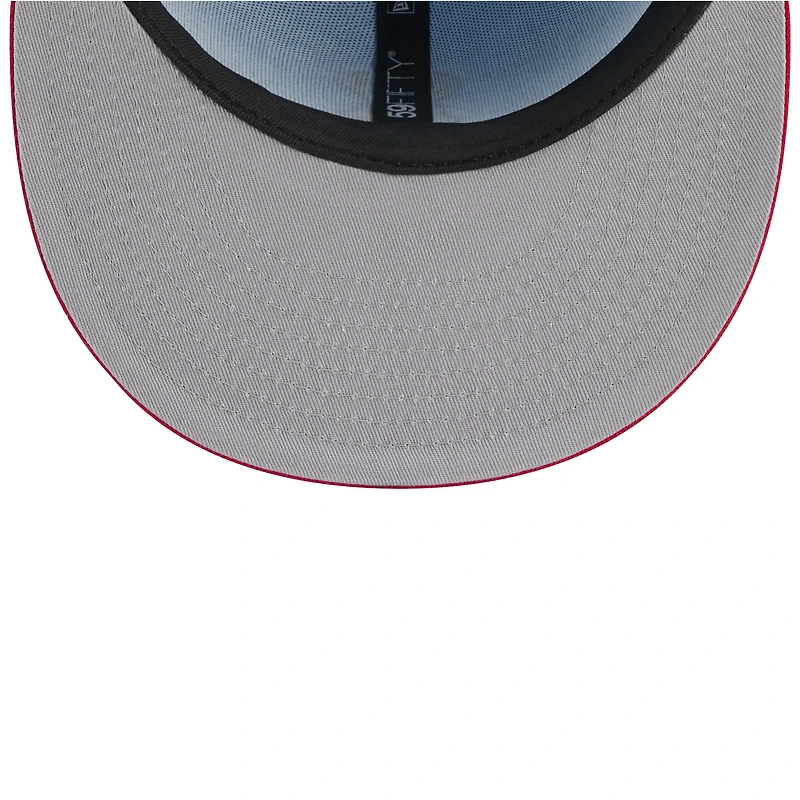 Casquette ajustée New Era 59FIFTY bleu clair/rouge pour homme des Los Angeles Angels 2025, 4 juillet