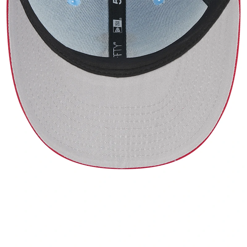 Casquette ajustée New Era 59FIFTY bleu clair/rouge Los Angeles Angels 2025 pour homme, modèle 4 juillet
