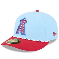 Casquette ajustée New Era 59FIFTY bleu clair/rouge Los Angeles Angels 2025 pour homme, modèle 4 juillet