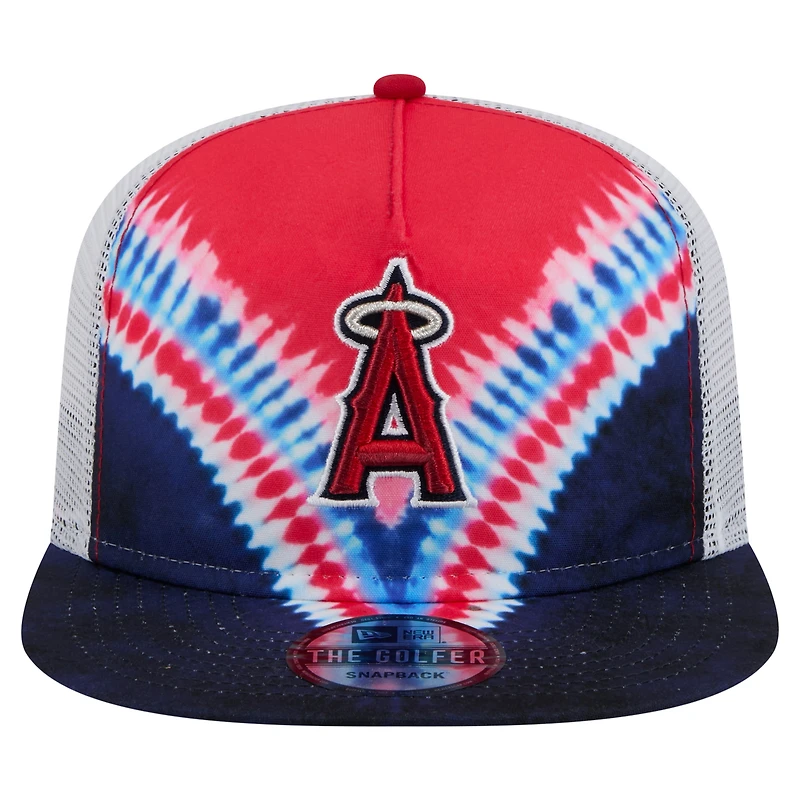 Men's New Era Los Angeles Angels Tie-Dye Golfer Trucker Adjustable Hat