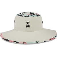 Men's New Era Natural Los Angeles Angels Retro Beachin' Bucket Hat
