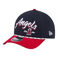 Casquette ajustable New Era 9FORTY M-Crown pour homme, bleu marine et rouge, aux couleurs des Los Angeles Angels.