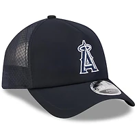 Men's New Era Navy Los Angeles Angels 2026 Batting Practice Apex 9FORTY Adjustable Trucker Hat