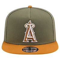 Men's New Era  Olive/Brown Los Angeles Angels Color Pack A-Frame 9FIFTY Snapback Hat