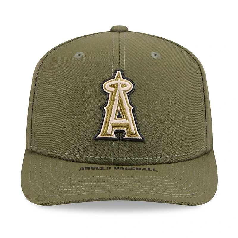 Men's New Era Olive Los Angeles Angels 2026 Armed Forces Day 9SEVENTY Adjustable Hat