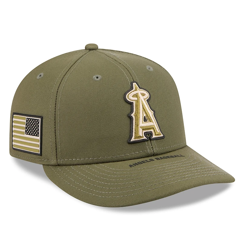 Men's New Era Olive Los Angeles Angels 2026 Armed Forces Day Low Profile 59FIFTY Fitted Hat