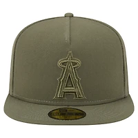 Casquette ajustée A-Frame 59FIFTY pour homme New Era, coloris olive, Los Angeles Angels