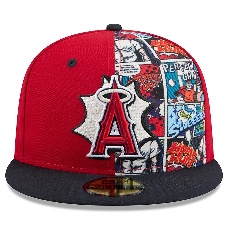 Casquette ajustée 59FIFTY New Era rouge/bleu marine Los Angeles Angels 2025 MLB Players' Weekend pour homme