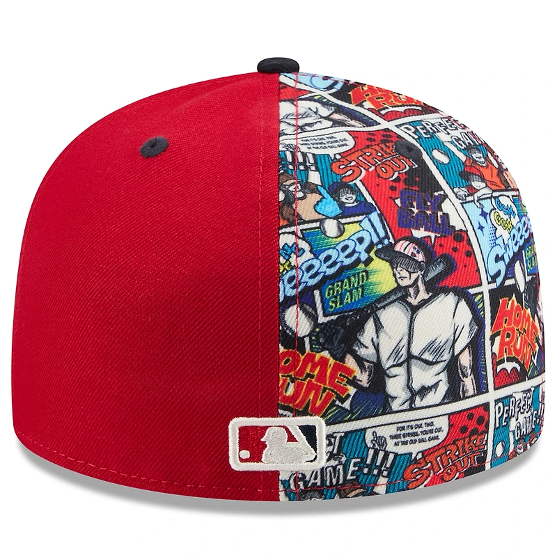 Casquette ajustée 59FIFTY New Era rouge/bleu marine Los Angeles Angels 2025 MLB Players' Weekend pour homme
