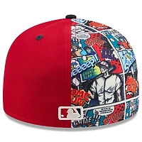 Casquette ajustée 59FIFTY New Era rouge/bleu marine Los Angeles Angels 2025 MLB Players' Weekend pour homme