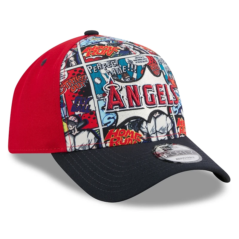 Casquette ajustable New Era rouge/bleu marine Los Angeles Angels 2025 MLB Players' Weekend 9FORTY