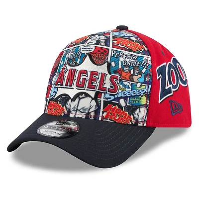 Casquette ajustable New Era rouge/bleu marine Los Angeles Angels 2025 MLB Players' Weekend 9FORTY