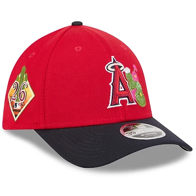 Casquette New Era Flex rouge/marine Los Angeles Angels 2026 Spring Training M-Crown 39THIRTY pour homme