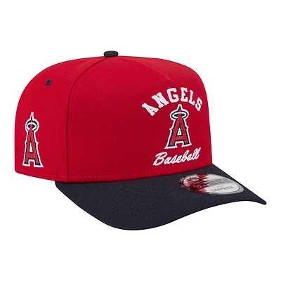 Men's New Era Red/Navy Los Angeles Angels Arched A-Frame 9FIFTY Adjustable Hat
