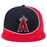 Men's New Era Red/Navy Los Angeles Angels Retro Split Corduroy Snapback Hat