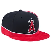 Casquette snapback rétro en velours côtelé rouge/bleu marine Los Angeles Angels de New Era pour homme